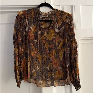 Paisley Lurex Long Sleeve Top